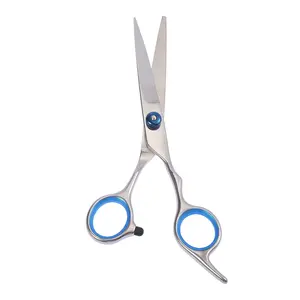VOCOSTE Upgrade Straight Scissors for Long Short Thick Hard Soft Hair for Men Women with Blue Gasket Ring
