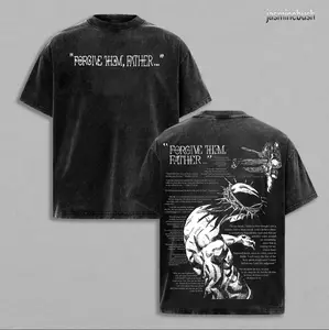 Brandless JJBA Jesus Pump Cover, Menswear Gift Gym Oversided Tshirt Fabric Top Collar Men