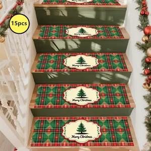 Non-Slip Stair Carpet,Christmas decorations Step Protection Carpet, Decorative Bordered Stair Mat, Boho Runner Rug for Home Decoration & Bedroom Accessories - Suitable for Indoor, Outdoor Stairs & Multiple Scenarios