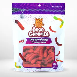 Goso Gummies Chamoy Gummy Worms - 8oz Bag - Sweet & Tangy Gummy Treats