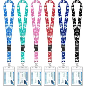 6 Pack Cruise Lanyard for Ship Cards Detachable Lanyards with  ID Badge Holder, 2026 Cruise Essentials Accessories