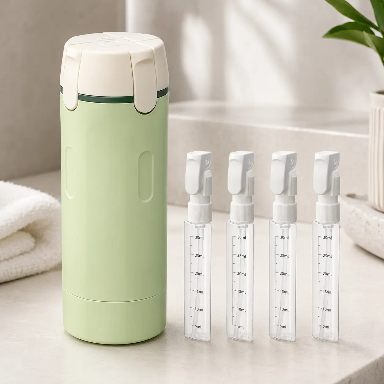 Leak-Proof Plastic Travel Bottles Set - Refillable Storage Containers, Resealable Toiletries Dispenser for Shampoo, Conditioner, Lotion