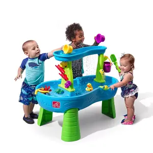 Step2 Rain Showers Splash Pond Water Table for Kids Interactive Outdoor Play with Rain Shower Effect & STEM Learning Maze Pieces