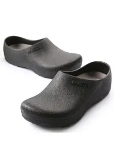 Non-Slip Slippers with Insoles, Textured Design Clogs, Ideal for Chefs Kitchen Hospital Outdoor Casual Walking, Waterproof Lightweight Breathable Safety Protection, Chef Shoes Foot Clogs