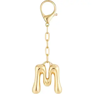 Initial Bag Charms, Bubble Letter Charm for Handbags, Cute Keychain with Letter, Initial Bag Charms for Women