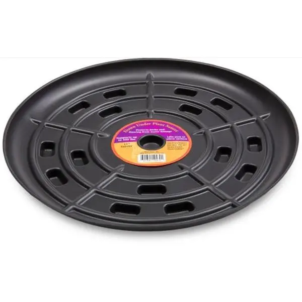 Bosmere Down Under Planter Saucers — Airflow, Prevent Stains, Locking Caddy Option, Black, 15”
