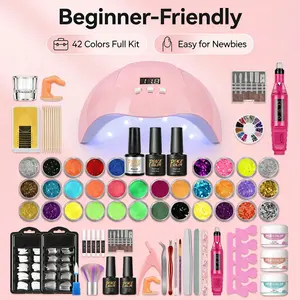 42 Colors Gel Nail Polish Set — Salon Quality, 14-Day Wear, No UV Lamp Needed | Quick Dry Nail Art Kit for Beginners & Pros