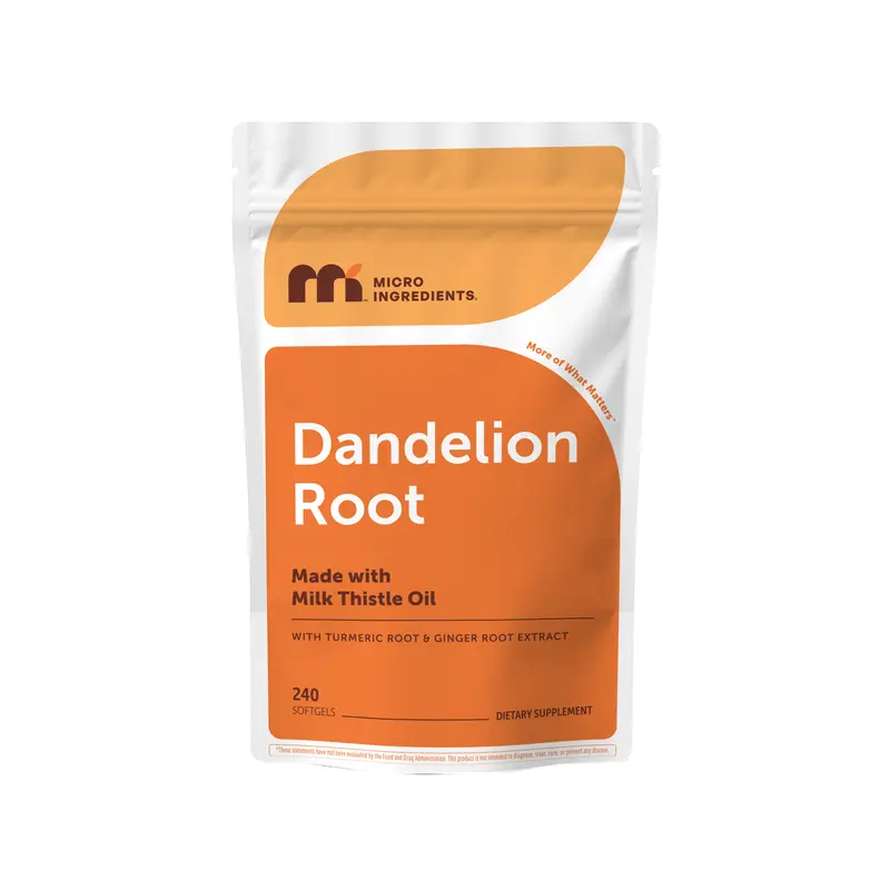 Micro Ingredients Dandelion Root with Turmeric Root and Ginger Root, 240 Milk Thistle Oil Softgels