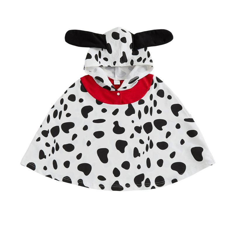Toddler Baby Girl Boy Halloween Animal Costumes Baby Dalmatian Costume Hooded Dog Cloak Halloween Party Cosplay Outfit