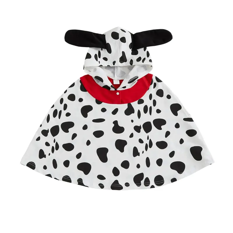Toddler Baby Girl Boy Halloween Animal Costumes Baby Dalmatian Costume Hooded Dog Cloak Halloween Party Cosplay Outfit
