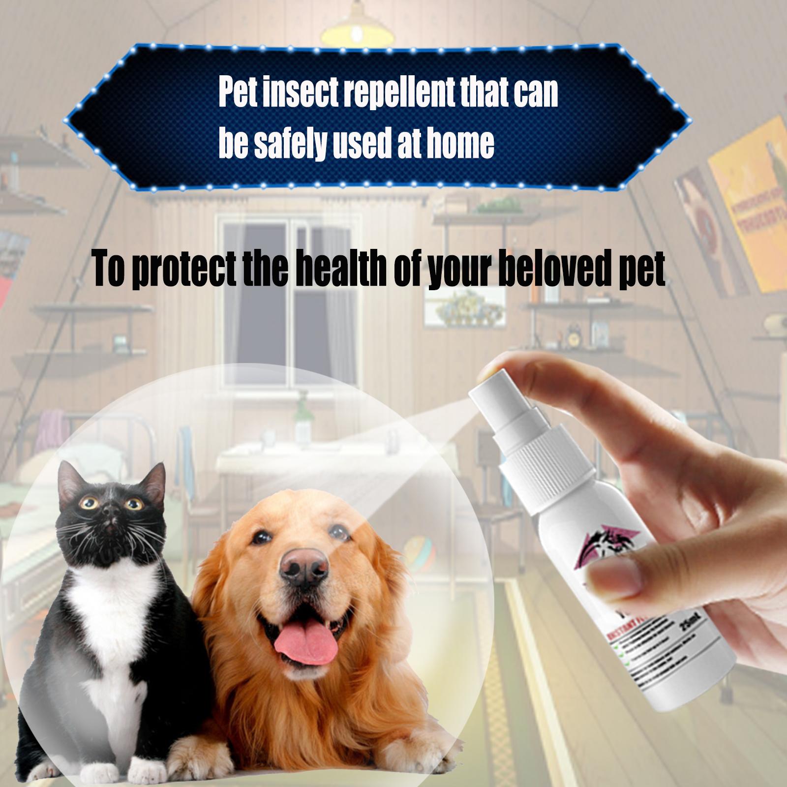 Pet deworming agent - Flea repellent for cats and dogs - External itch-relieving spray for cats and dogs