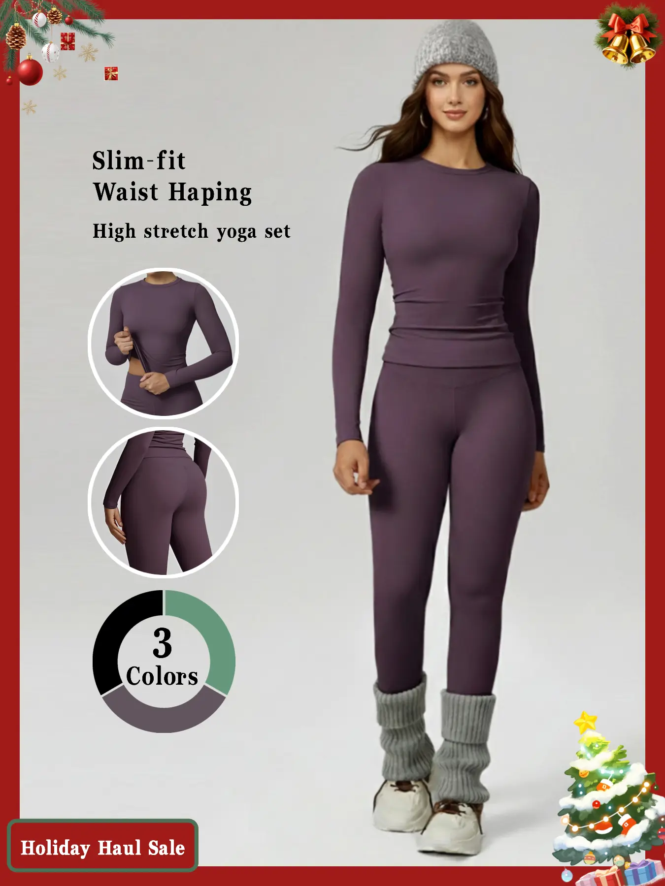 Women's 2pcs Set Long Sleeves Crop Top & High Waist Biker Pants Tracksuit for Gym Workout Running Sporty Breathable Comfy Outfits for Fall Minimalistic Streetwear Sportswear