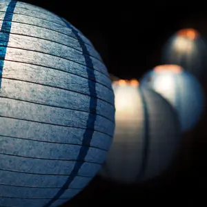 MoonBright 12" Navy Blue Paper Lantern String Light Set (10-PACK Combo Kit)