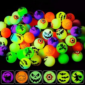 72 Pieces Halloween Bouncing Balls,6 Halloween Theme Designs Glow in The Dark Bouncy Toys Balls, Halloween Party Favor Supplies Spooky Decoration