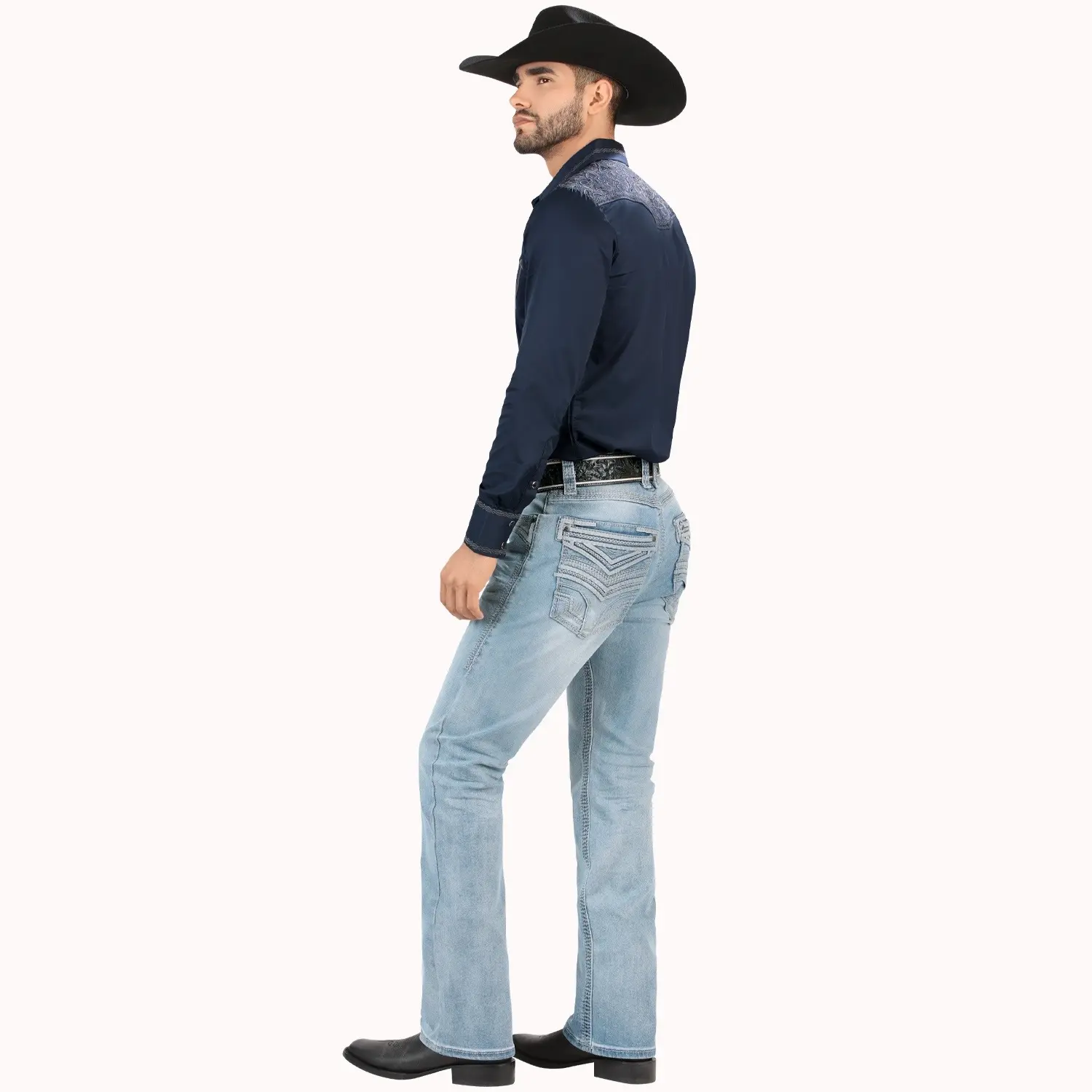 JEANS COWBOY HEAVY DENIM WESTERN LM26502 LIGHT BLUE COLOR