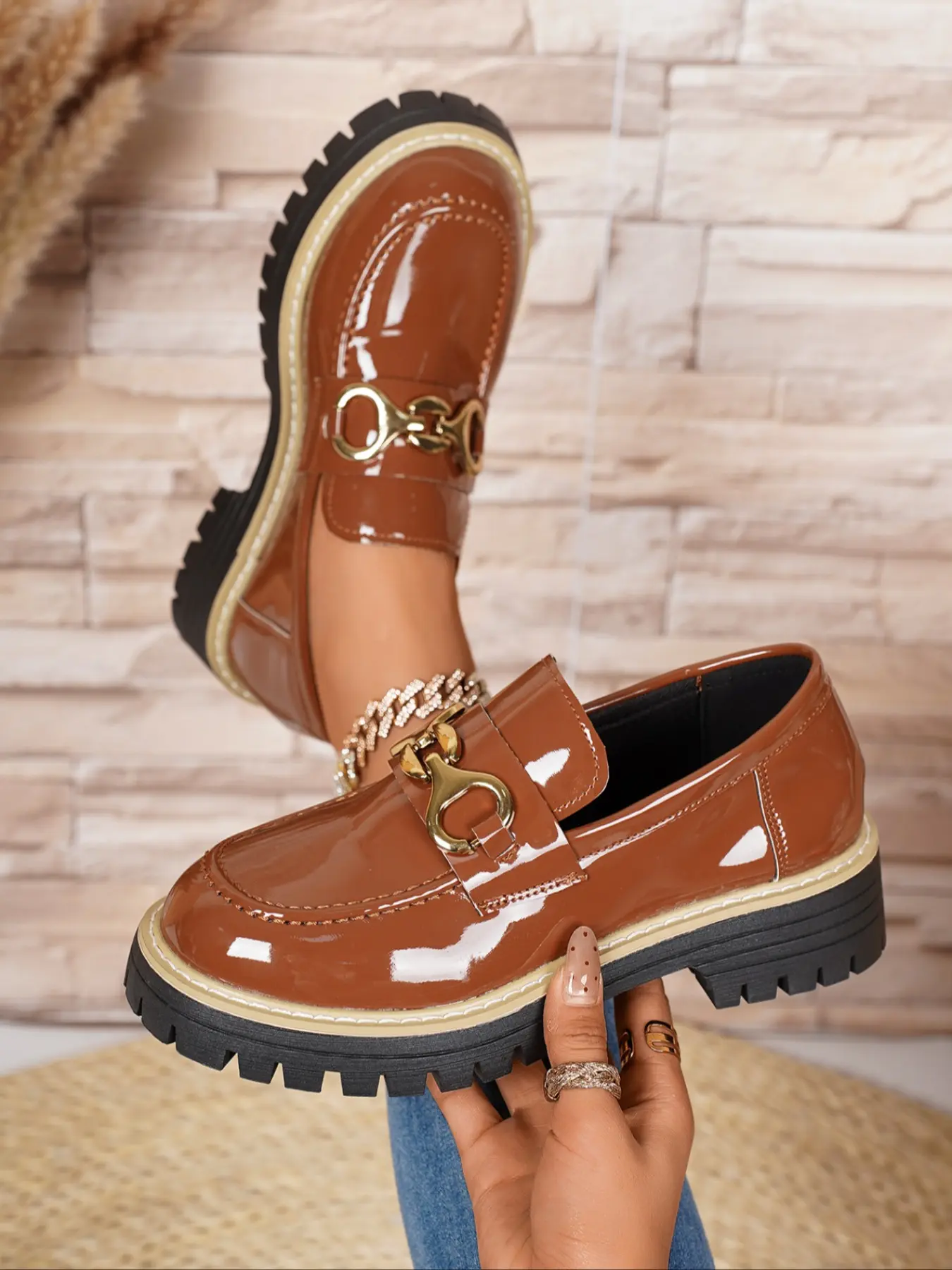 women's comfortable brown dress shoes Comfortable Leather Square Toe Lace-up Retro Flat Shoes 40 / Coffee