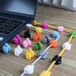 30Pcs Thumbs Up Wall Hook - Thumbs Up Shape Wall Hook,Small Stocking Stuffers, Silicone Cable Organizer, Cord Organizer, Multi-Function Self Adhesive Cable Clip, Desk Pencil Holder