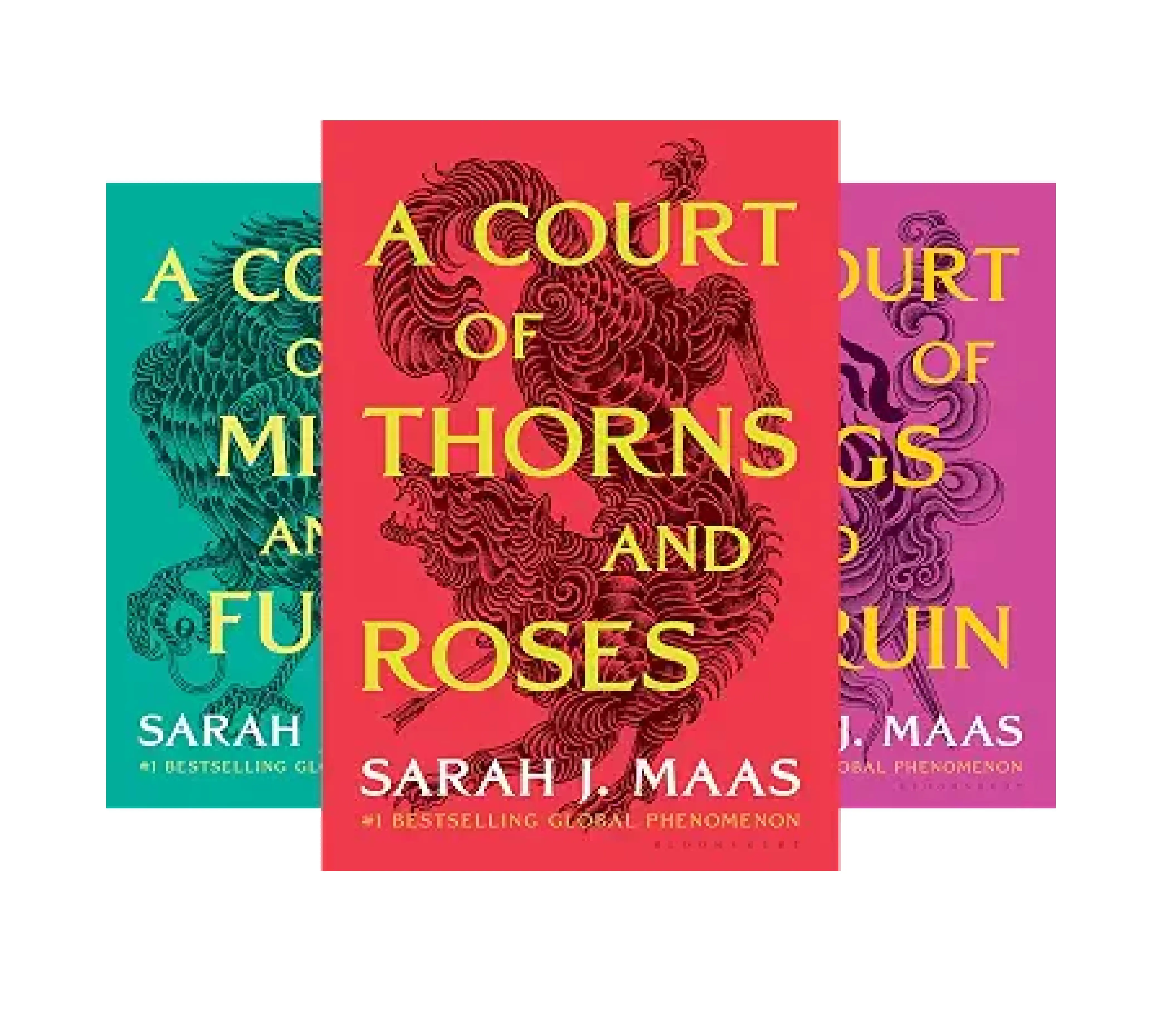 A Court of Thorns and Roses (5-Books Series Sold Separately) A Fantasy Romance Novels By Sarah J. Maas: A Court of Thorns and Roses, Mist and Fury, Wings and Ruin, Frost and Starlight, Silver Flames  (Paperback)