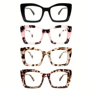 ZOELEAD 4 Pack Fashion Reading Glasses for Men and Women Blue Light Blocking Glasses for Screens with Stylish Pattern Print Frame and Adjustable Spring Hinges Lady's Computer Readers