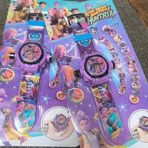24 Images Projection Watch, Mini Projector with Monster Anime Witch Girl Idol Patterns, Electronic Glowing Toy, Perfect Girly Gift for Girls' Parties & Holidays