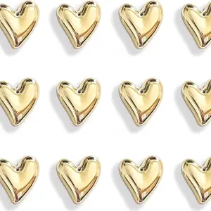 10pcs Stylish Gold Heart-Shaped Fridge Magnets, Cute Heart-Shaped Fridge Magnets For Decorative Use In Homes, Kitchens, Offices And Whiteboards, Valentine's Day Fridge Magnet Gift