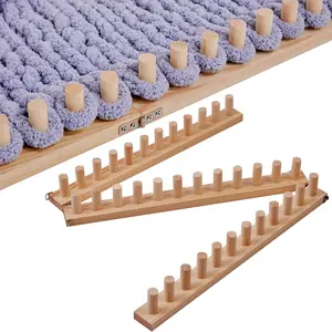 65" Wooden Loom Frame for DIY Throw,Foldable Wood Frame, & Complete with Tools, Beginner-Friendly Create Throws, Scarves, Heartwarming Gifts with Ease