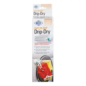 212 MAIN Adjustable Suction Cup Drip Dry Portable Drying Rack - Smooth, Safe-Er-Grip 42980, White, Ideal for Kitchen Use