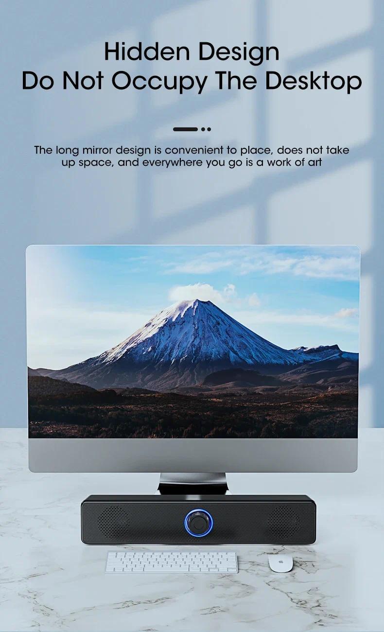 PC Soundbar Wired and Wireless Bluetooth frame Speaker USB Powered Soundbar for TV Pc Laptop Gaming Home Theater Surround Audio System