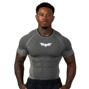 Men's Seamless Short Sleeve Compression Shirt | Quick Dry Stretch Gym Workout Training T-Shirt