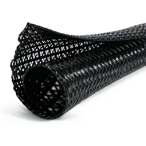 Management Sleeve 25ft (300 inch) - 1/2 inch,  Expandable Braided Cord Organizer, Split Wire Loom Tubing Reversible Cord Protector for TV USB PC Ethernet  Hider Protect Pets