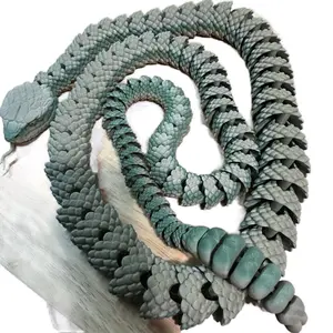 Realistic XL Rattlesnake Figurine, PLA Printed for Durability and Longevity