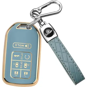 for Honda Odyssey 7 Button Key Fob Cover Case with Keychain for 2018-2024 Elite Touring EXL Sport EX Case Shell
