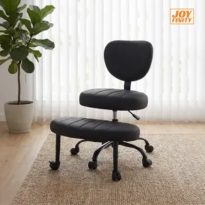 [New]Joyfinity Ergonomic Criss‑Cross Leg Office Chair, 360° Swivel Kneeling Chair with Wheels & Footrest, Adjustable Height Wide Seat with Lumbar Support for ADHD