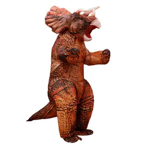 Best Seller Realistic 3D Printed Tyrannosaurus Rex Inflatable Costume, Stunning Dinosaur Bodysuit, Adult Size for Teens & Adults, Fits 155-190 cm, with Blower, Battery Box, No Batteries Included, Perfect for Halloween Cosplay & Festival Fun Parties