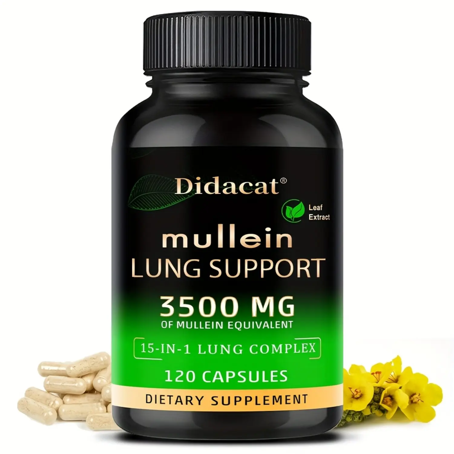 Lung Support Supplement Lung Health Complex With Verbena Leaf Respiratory Support 120 Capsules