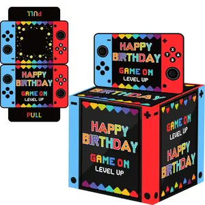 Blue Game Machine Birthday Cash Gift Box, Surprise Money Jar, Suitable for Kids & Adults, Transparent Bag Pack, Contains 50 Bags, Birthday Gifts