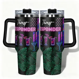 1pc Tumbler Stainless Steel Water Bottle Thirst Responder Bartender Cocktail Neon  Designs, Leakproof Large Capacity (40oz/30oz/22oz/20oz/14oz), Needed for Gym, Hiking, Travel Ideal Birthday Christmas Gift