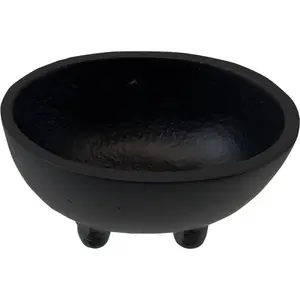 Oval Cast Iron Incense Burner – Low-Profile Decorative Bowl