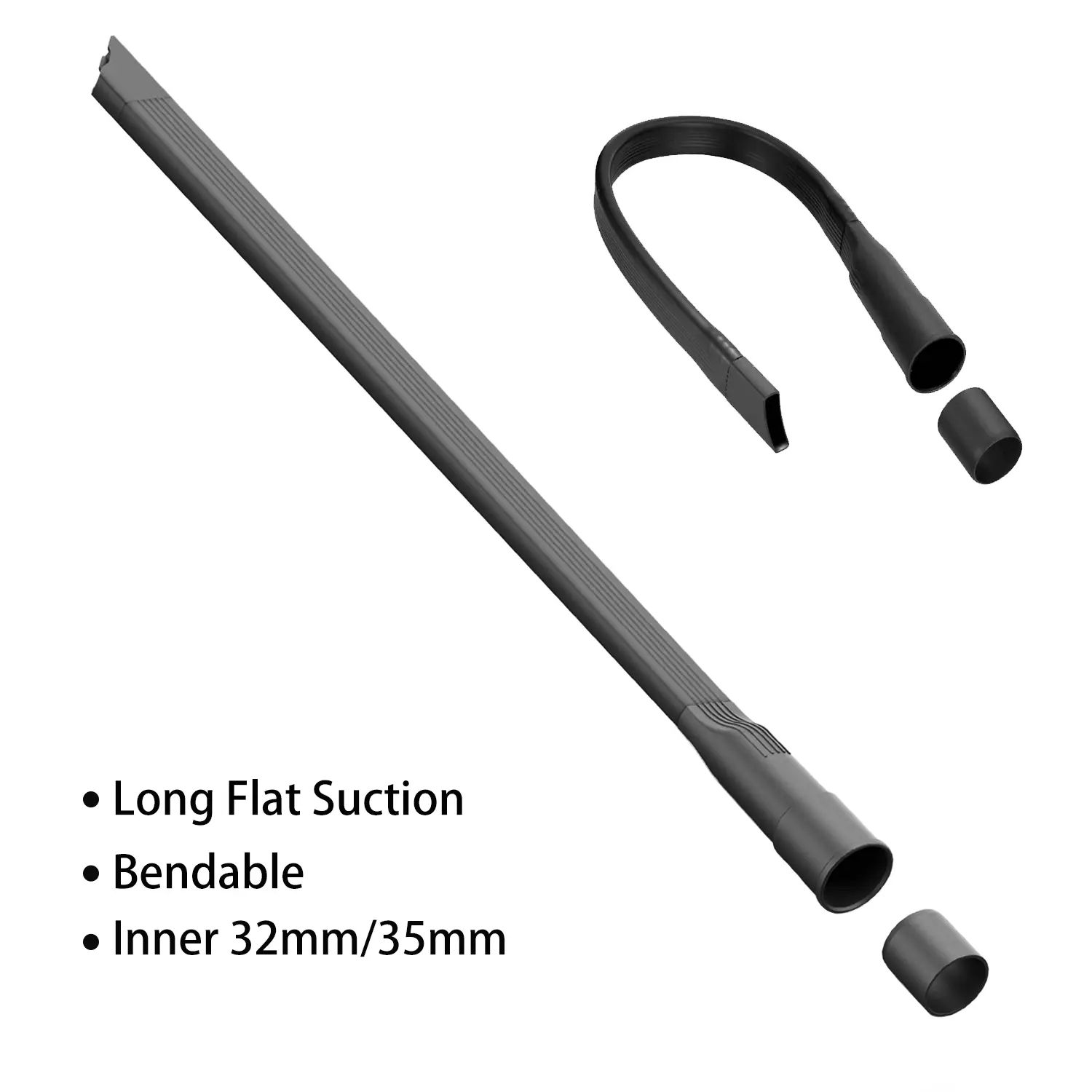 Vacuum Cleaner Nozzle Long Flat Suction Deformable Flexible Extension Hose Plastic Inner Attachment for Vacuum Hoses All 1-1/4" or 1-3/8"(32mm/35mm) Flexible Vacuum Hose Crevice Tool Accessory Corners, Dust Connector Hose Suction Pipe