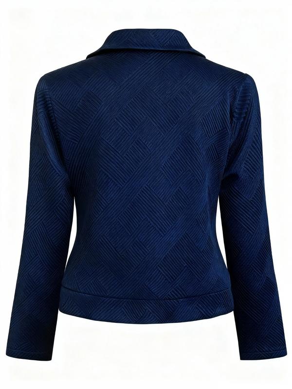 Women's plus size casual jacket, new lapel long sleeved zipper design, autumn and winter fashionable women's outerwear