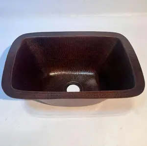 17" Rectangle Handcrafted Copper Bar Sink - Dark Brown (Final Sale)