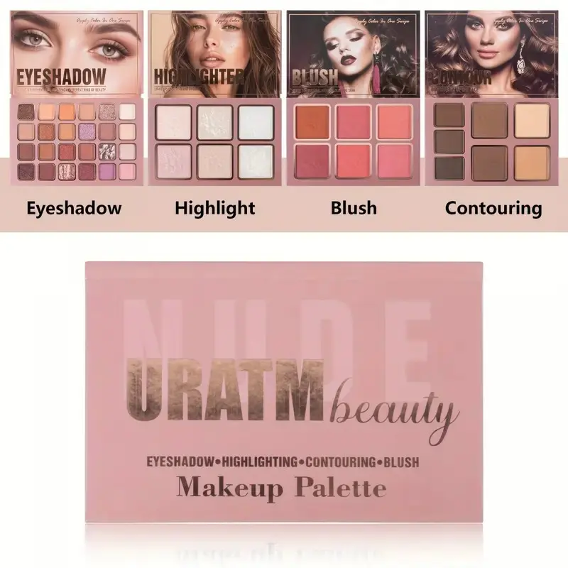 4-Layer All-In-1 Makeup Gift Set - Shimmer Eyeshadows, Bronzer, Concealer, Skin Tint, Solid Compact for Evening Use, High Coverage, Ideal for Mothers Day Gift bronzer tik tok shop