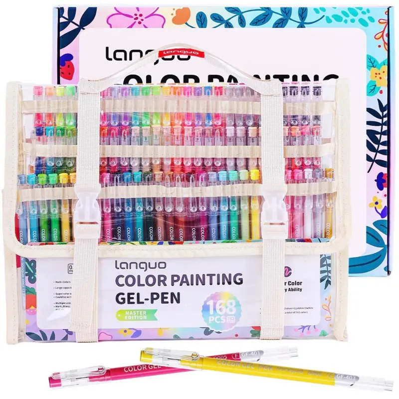Languo Color Painting Gel-Pen Set 168 Pieces Vibrant Colors for Art and Craft Projects Ideal for Kids and Adults
