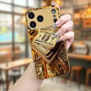 Electroplated Glass iPhone Case 17/16/15/14/13/12/11 |     Dollar Design That Pops. A high-quality choice for gifts for parents, brothers, sisters, and couples