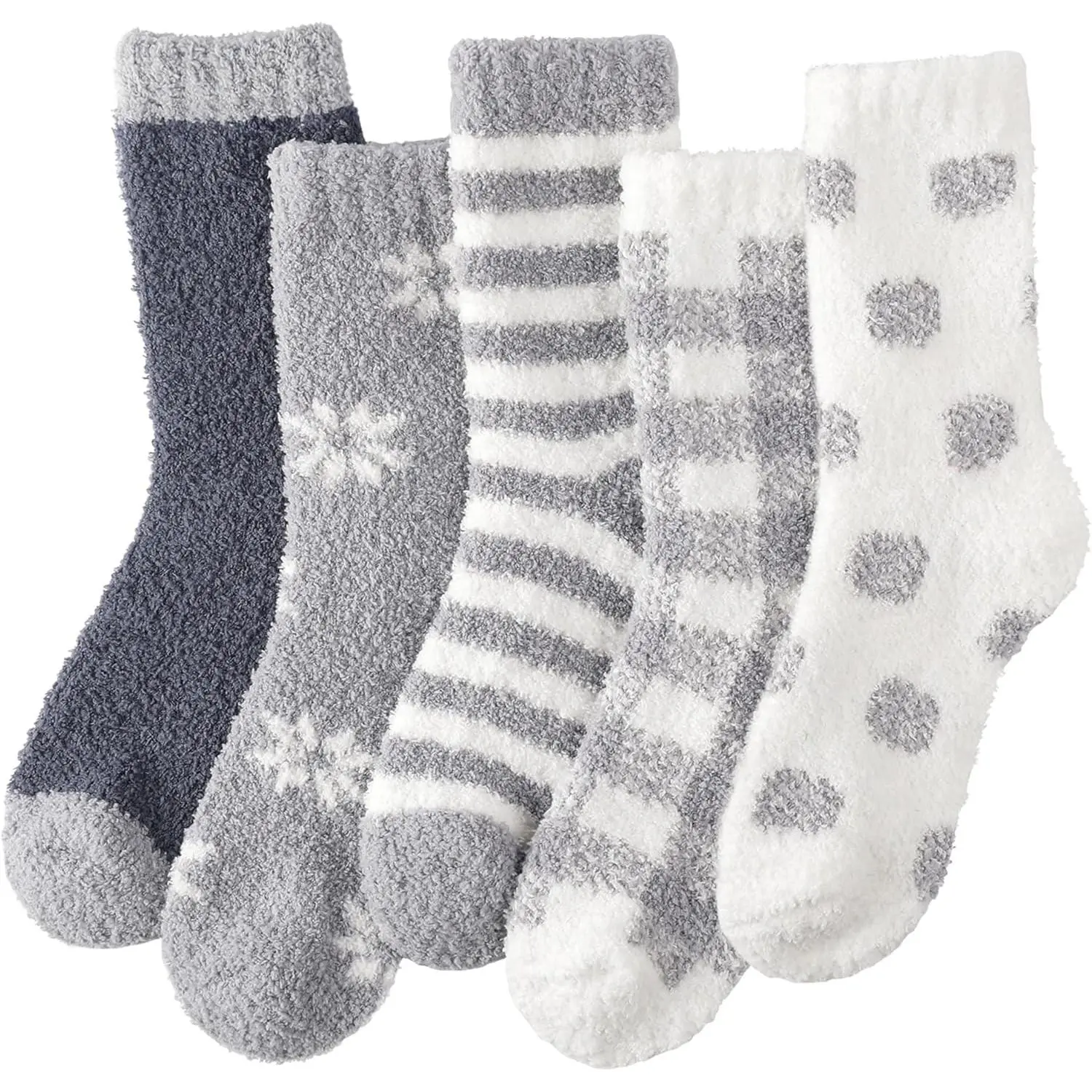 Fuzzy Socks for Women Cozy Warm Fluffy Winter Christmas Gifts Slipper Plush Soft  Socks 5 Pairs