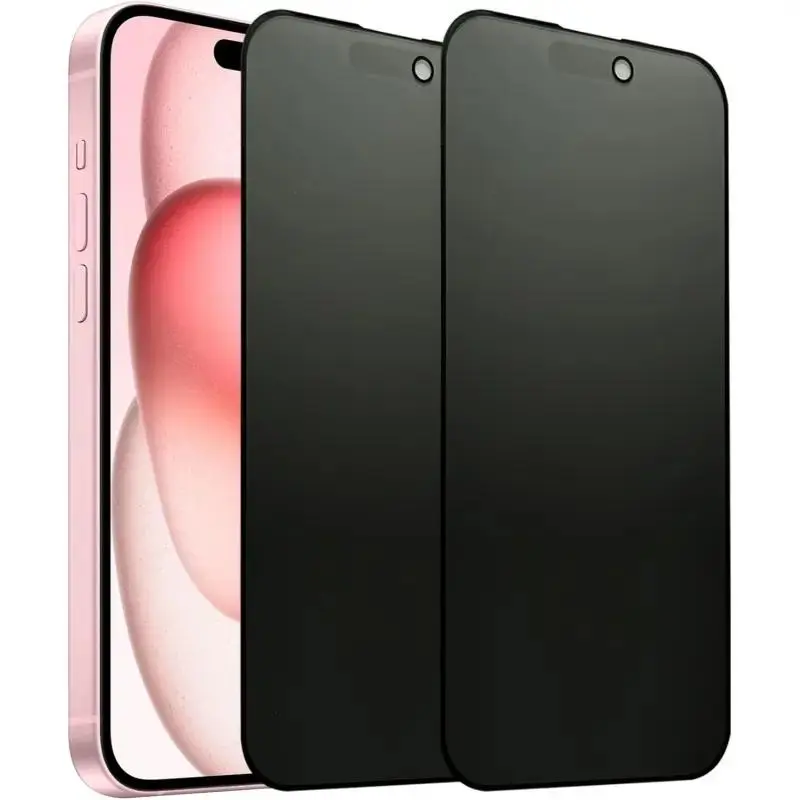 2-Pack Tempered Glass Screen Protector for iPhone Series (17 Pro Max, 17 AIR, 16E, 15, 14, 13 Pro Max Plus) - Anti-Spy, Anti-Glare, Eye Protection, Scratch Resistant, Full Coverage, Smooth Sensitive Touch Smartphone Accessories, Privacy Screen Protector