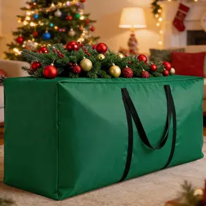 Extra Large Christmas Tree Storage Bag, 70" L X 30" W X 20" H Christmas Tree Bag Fits Up 9-12 ft Tall Artificial Trees Waterproof Heavy Duty Xmas Storage Bags with Handles Double Zippers, Green