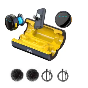 2 Pack Wireless Lavalier Magnetic Microphone for iPhone 15, Android, USB C, ipad, Noise Cancellation Mini Lapel Mic for YouTube, Recording, Vlog, Facebook Live Streaming