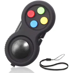 Mini Fidget Button Controller Pad Toys for Kid Adults with Anxiety and Autism (Black & Mix)