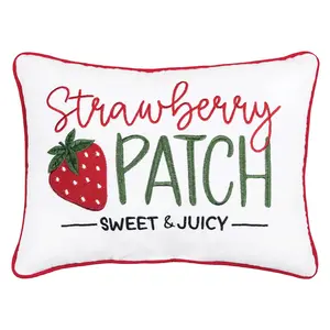Strawberry Patch Throw Pillow by Valerie